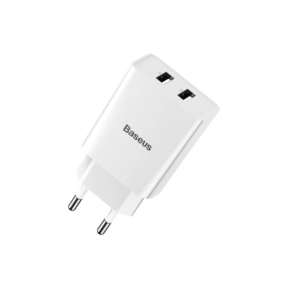 Wholesale Baseus Speed Mini Dual U Charger 10.5W (EU) White - BSU1015WHT - {ean13} - Hurt