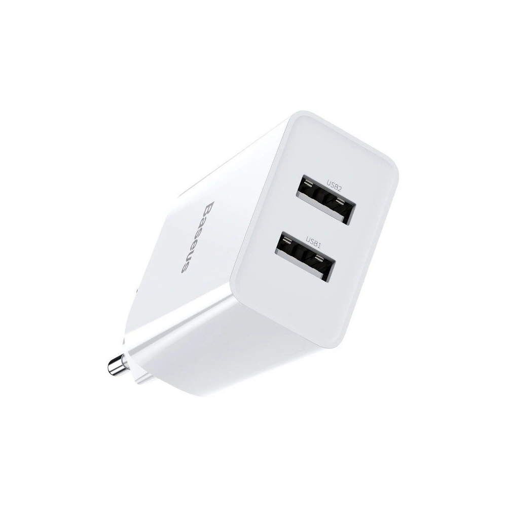 Hurtownia GSM - Ładowarka sieciowa Baseus Speed Mini Dual Charger, 2x USB, 2A, 10,5W (biała) - BSU1015WHT - {ean13} - Hurt