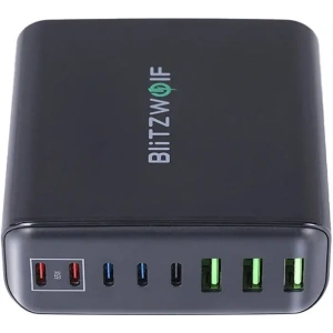 Hurtownia GSM - Blitzwolf BW-S26 nástěnná nabíječka 250W 3xUSB-A, 3xUSB-C, 2xUSB-C 65W (černá) - BLZ620 - {ean13} - Hurt