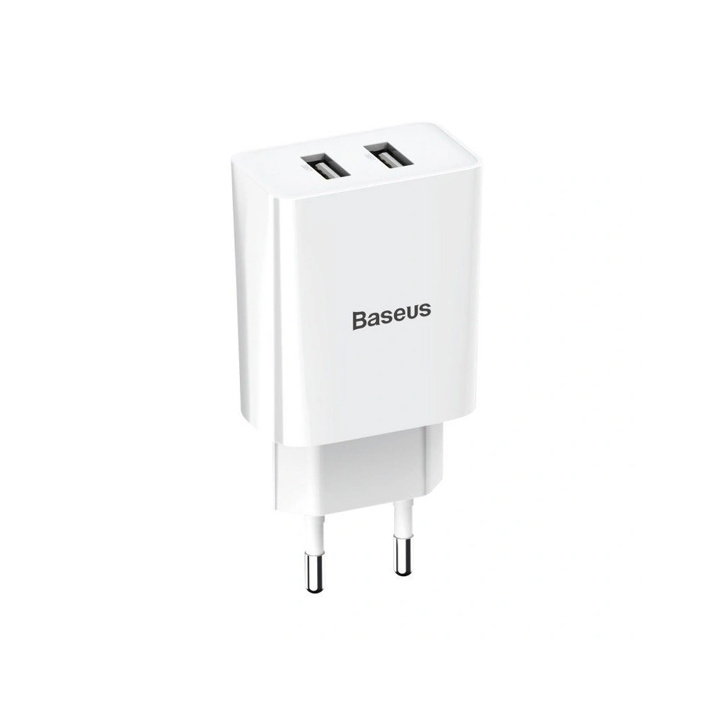 Hurtownia GSM - Ładowarka sieciowa Baseus Speed Mini Dual Charger, 2x USB, 2A, 10,5W (biała) - BSU1015WHT - {ean13} - Hurt