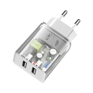 Ładowarka sieciowa Baseus Speed Mini Dual Charger, 2x USB, 2A, 10,5W (biała)