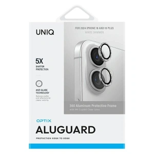 Hurtownia GSM - UNIQ Optix Alumínium Kamera Lencsevédő Apple iPhone 16 / 16 Plus fehér csillogás - UNIQ1255 - {ean13} - Hurt