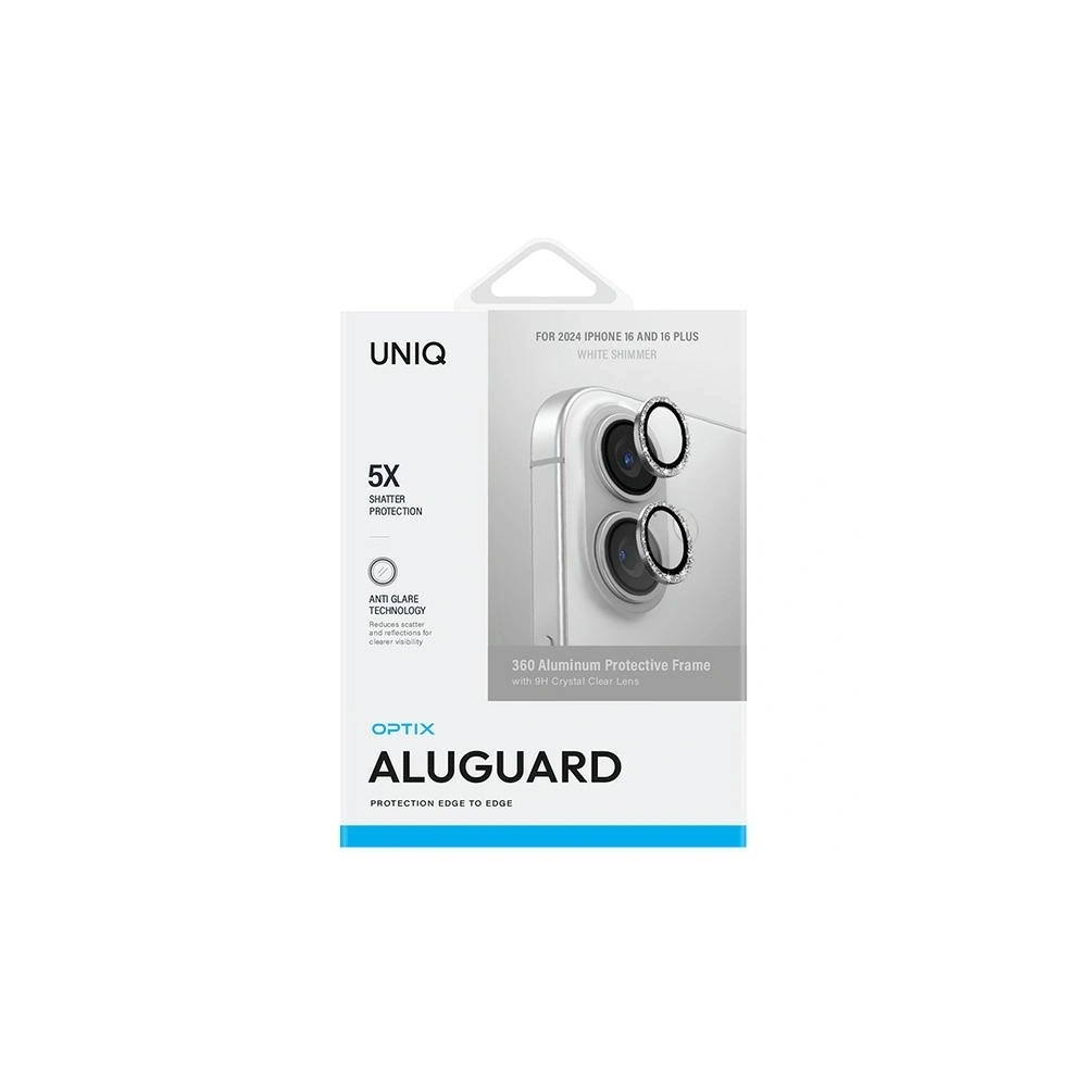 Hurtownia GSM - UNIQ Optix Alumínium Kamera Lencsevédő Apple iPhone 16 / 16 Plus fehér csillogás - UNIQ1255 - {ean13} - Hurt