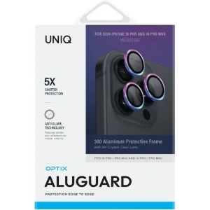 Hurtownia GSM - Szkło na obiektyw aparatu UNIQ Optix Aluminium Camera Lens Protector Apple iPhone 16 Pro / 16 Pro Max iridescent - UNIQ1256 - {ean13} - Hurt