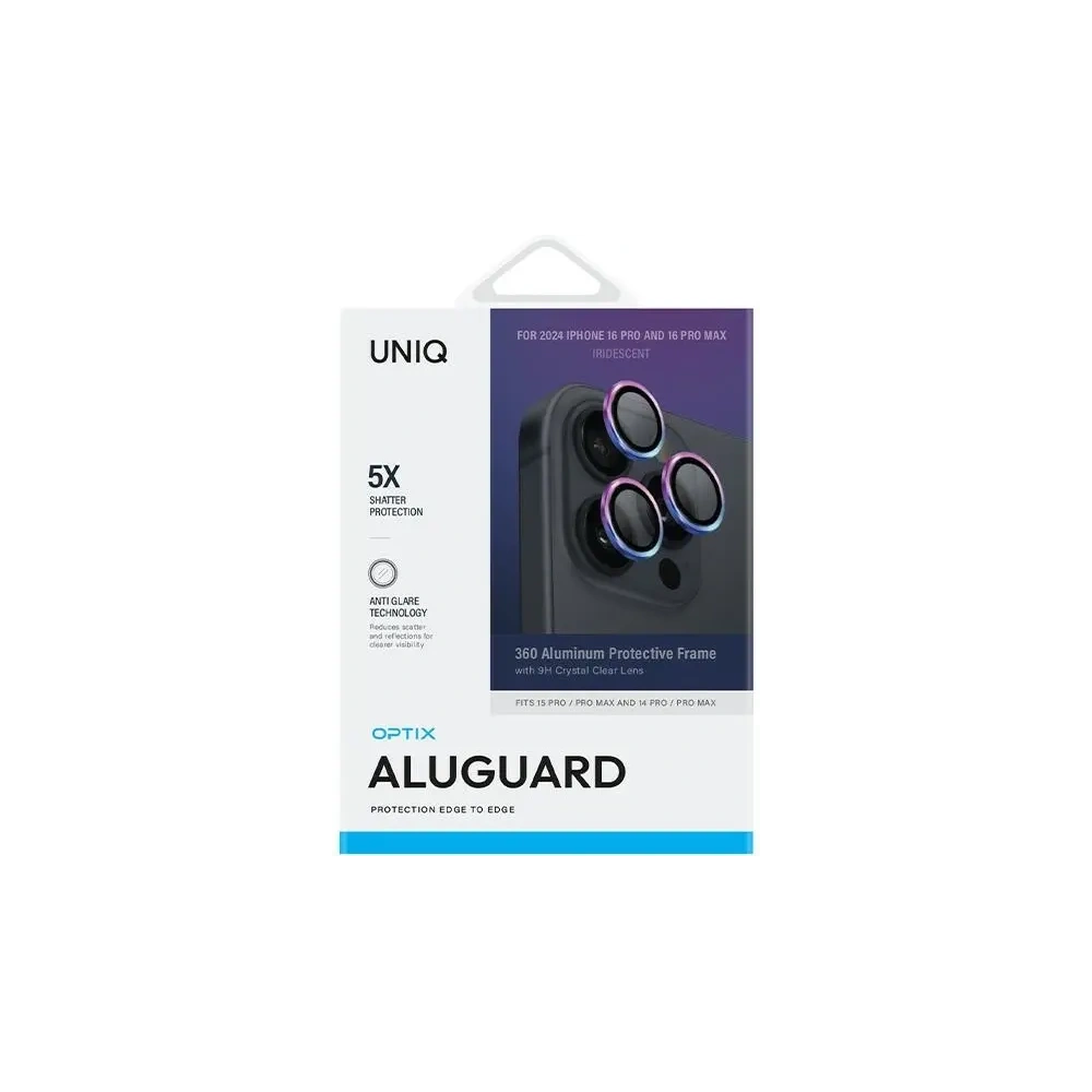 Hurtownia GSM - Protector de lentilă pentru cameră UNIQ Optix din aluminiu Apple iPhone 16 Pro / 16 Pro Max iridescent - UNIQ1256 - {ean13} - Hurt