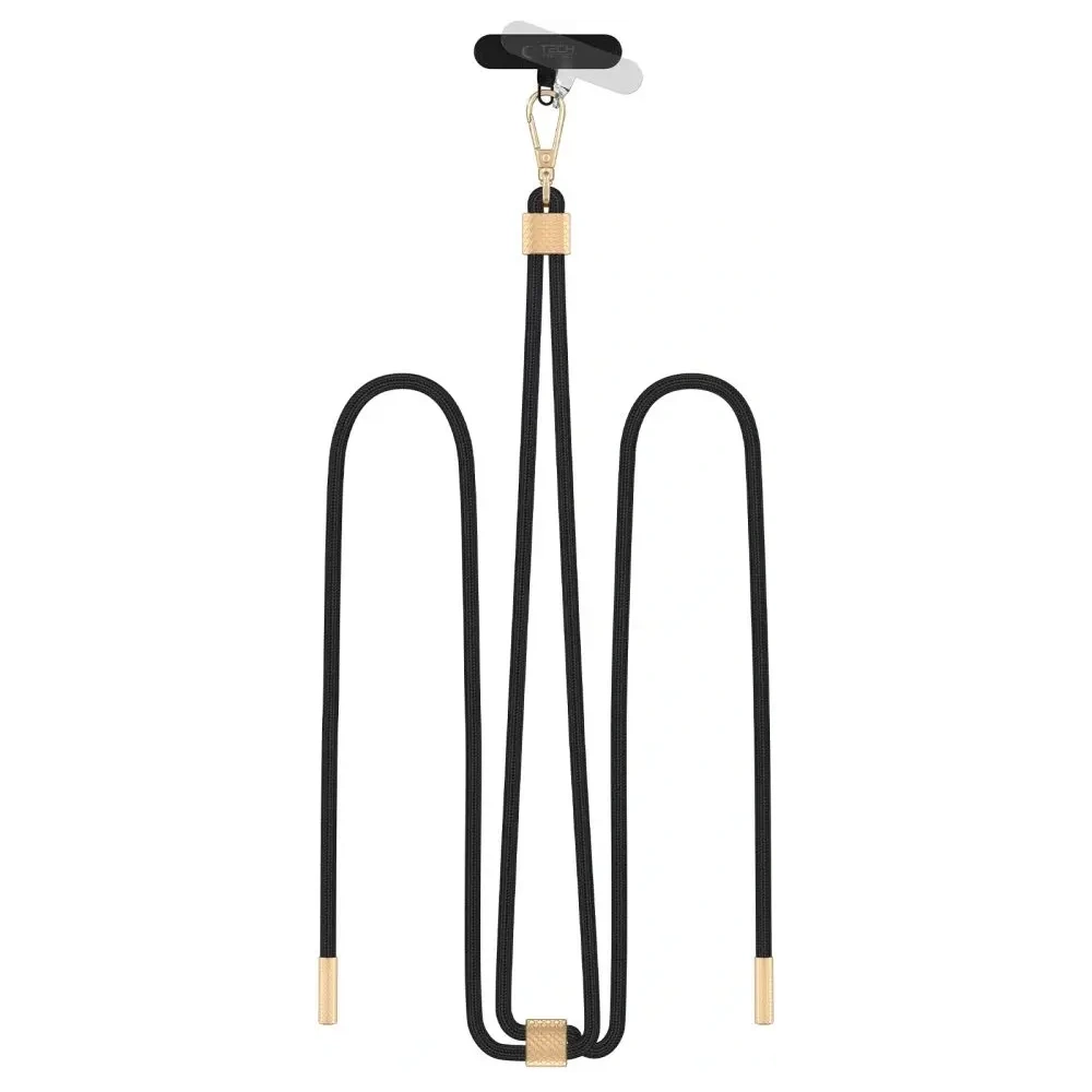 Hurtownia GSM - Tech-Protect C2S lanový crossbody popruh černá/zlatá - THP3188 - {ean13} - Hurt