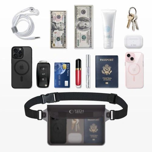 Saszetka Tech-Protect UWP10 Universal Waterproof Pouch 10" black/clear - Inne akcesoria - Tech-Protect