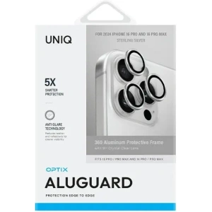 Hurtownia GSM - Szkło na obiektyw aparatu UNIQ Optix Aluminium Camera Lens Protector Apple iPhone 16 Pro / 16 Pro Max sterling silver - UNIQ1257 - {ean13} - Hurt