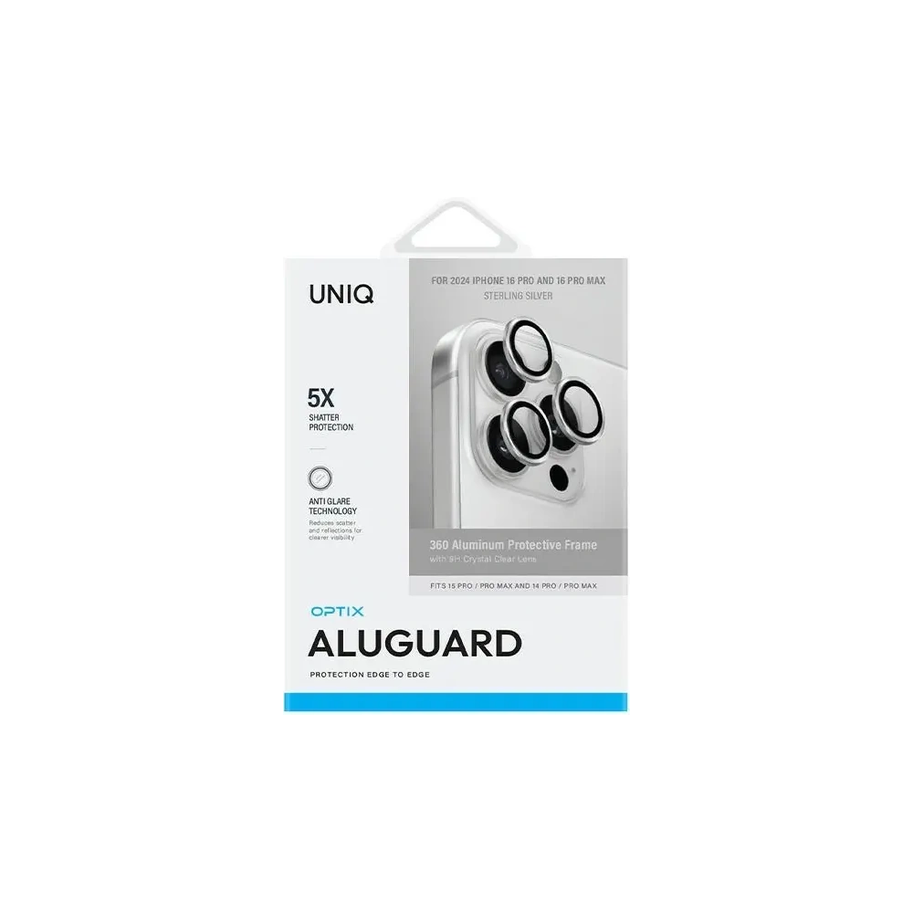 Hurtownia GSM - UNIQ Optix Aluminium Ochrana Objektivu Kamery Apple iPhone 16 Pro / 16 Pro Max stříbrná - UNIQ1257 - {ean13} - Hurt