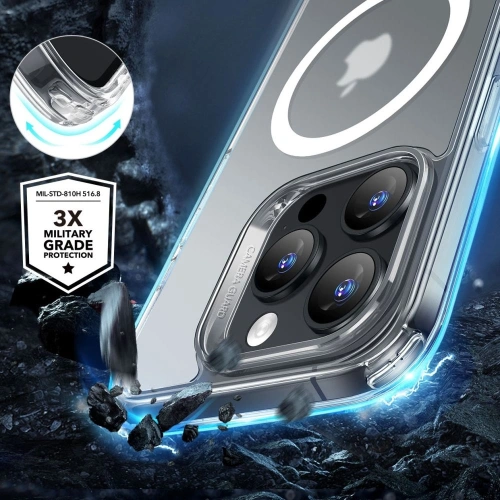 Zestaw ESR Classic Hybrid Halolock MagSafe & Tempered Glass Apple iPhone 16 Pro Frosted Clear