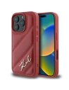Karl Lagerfeld KLHCP16LPQDSMGR Apple iPhone 16 Pro kemény tok Quilted Signature piros