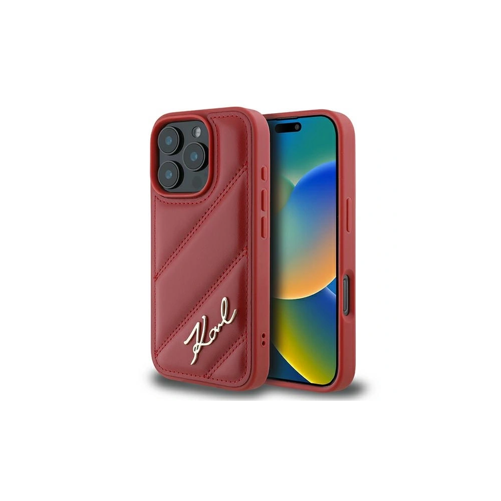 Hurtownia GSM - Karl Lagerfeld KLHCP16LPQDSMGR Apple iPhone 16 Pro kemény tok Quilted Signature piros - KLD21678 - {ean13} - Hurt