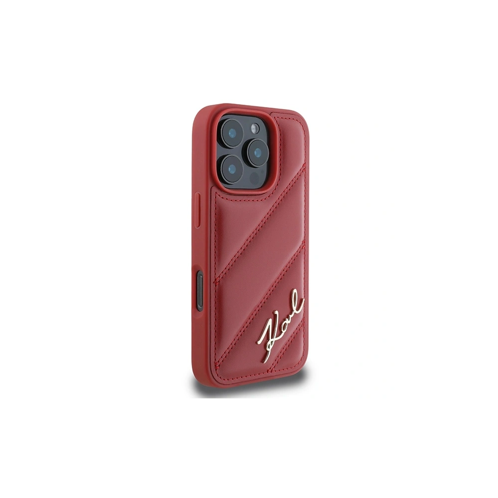 Hurtownia GSM - Karl Lagerfeld KLHCP16LPQDSMGR Apple iPhone 16 Pro kemény tok Quilted Signature piros - KLD21678 - {ean13} - Hurt