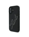 Karl Lagerfeld KLHCP16S3DRKSDLK Apple iPhone 16 carcasă hard 3D din cauciuc cu semnătură neagră