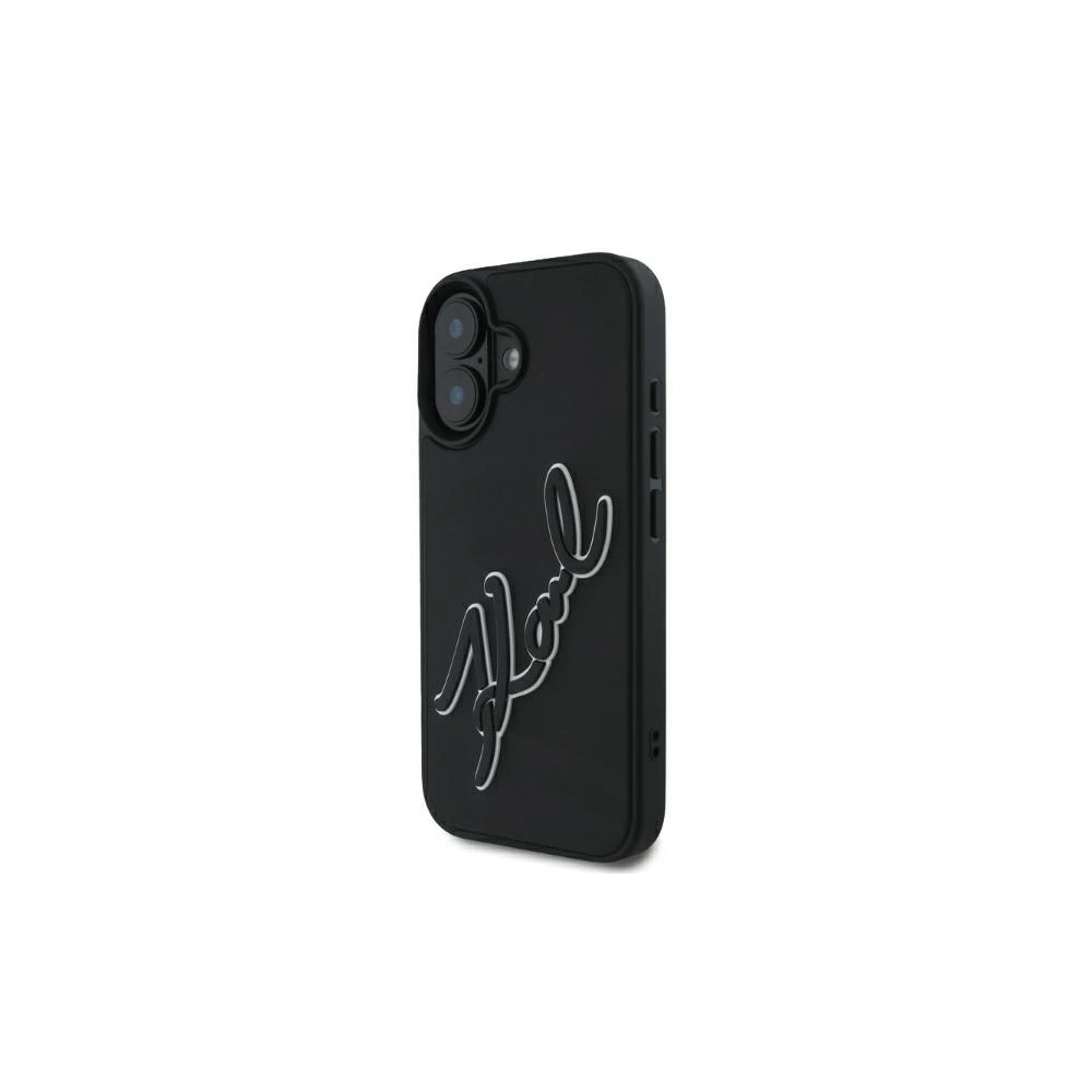 Hurtownia GSM - Karl Lagerfeld KLHCP16S3DRKSDLK Apple iPhone 16 tvrdý obal 3D gumový podpis černý - KLD21679 - {ean13} - Hurt