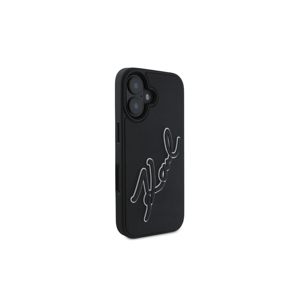 Hurtownia GSM - Karl Lagerfeld KLHCP16S3DRKSDLK Apple iPhone 16 carcasă hard 3D din cauciuc cu semnătură neagră - KLD21679 - {ean13} - Hurt
