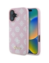 Guess GUHMP16MPGPYSP Apple iPhone 16 Plus kemény tok Peony Script Logo MagSafe rózsaszín