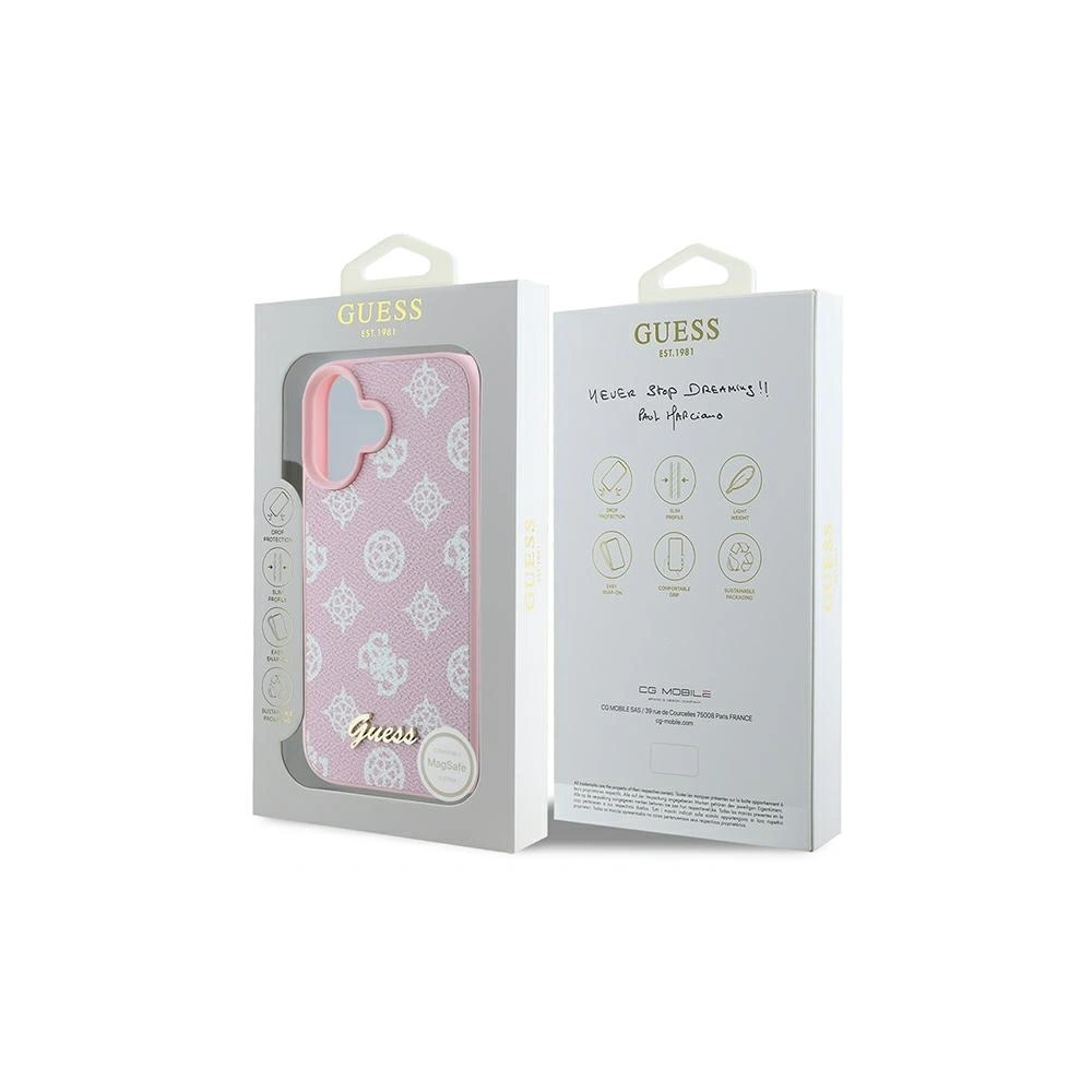Hurtownia GSM - Guess GUHMP16MPGPYSP Apple iPhone 16 Plus kemény tok Peony Script Logo MagSafe rózsaszín - GUE3621 - {ean13} - Hurt