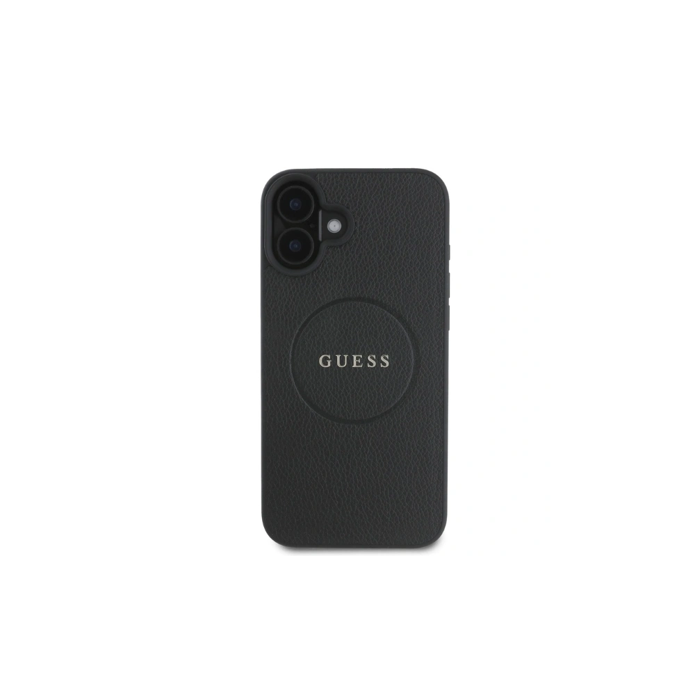 Hurtownia GSM - Guess GUHMP16SPGHSMMK Apple iPhone 16 Hardcase Grained Gold Ring MagSafe schwarz - GUE3622 - {ean13} - Hurt