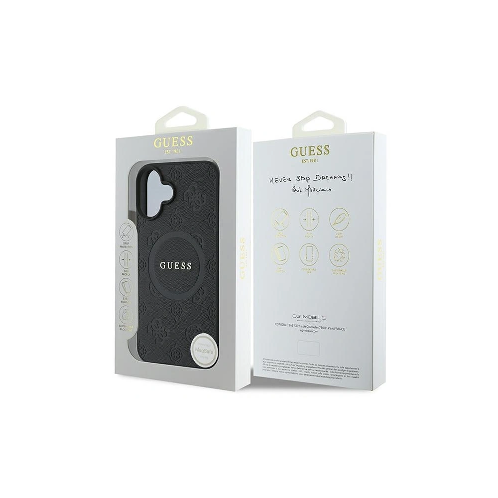 Wholesale Guess GUHMP16SPSAPSMEK Apple iPhone 16 hardcase Saffiano Peony Classic Logo MagSafe black - GUE3624 - {ean13} - Hurt