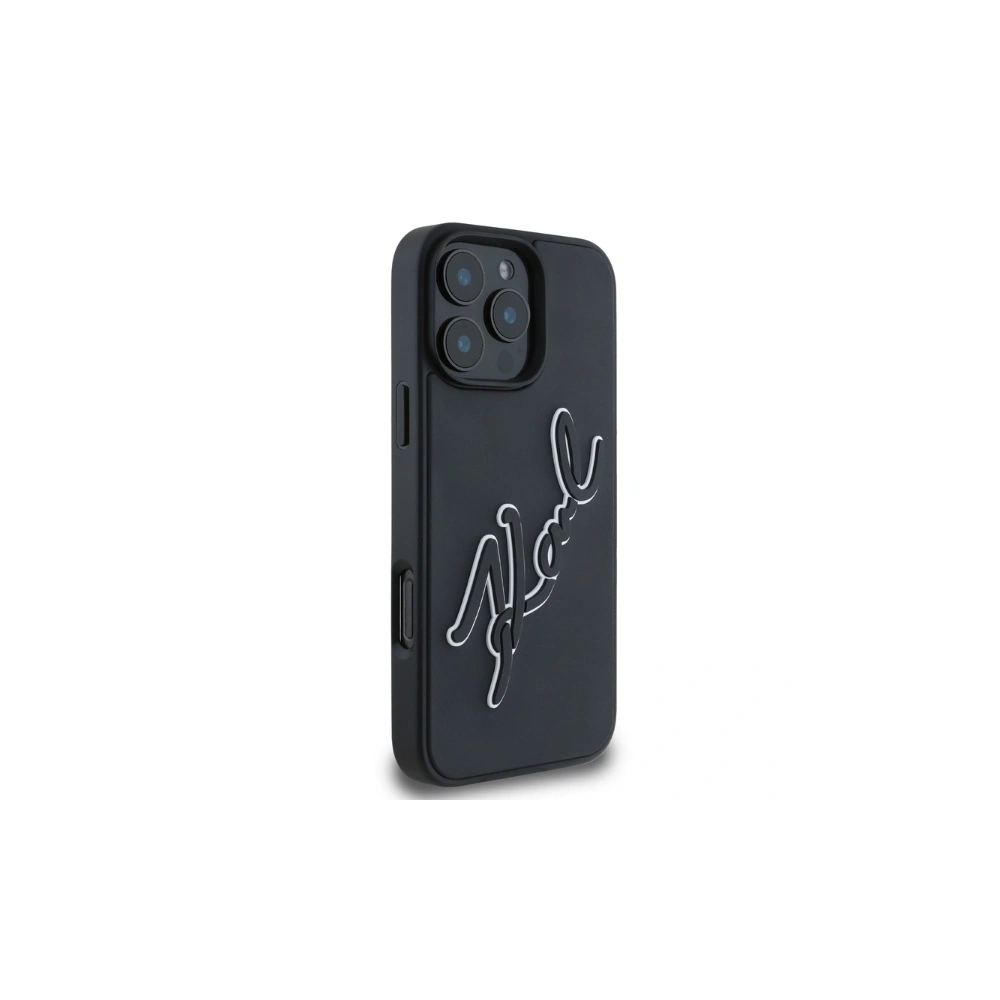 Hurtownia GSM - Karl Lagerfeld KLHCP16X3DRKSDLK Apple iPhone 16 Pro Max hardcase 3D Rubber Bicolor Signature negru - KLD21680 - {ean13} - Hurt