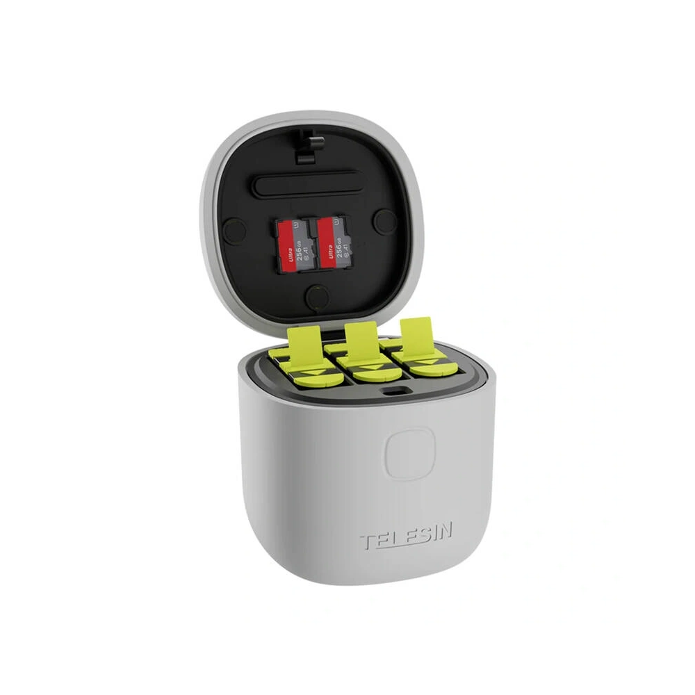 Wholesale Telesin Allin box 3-channel charger + 3 batteries for GoPro Hero 12 / 11 / 10 / 9 (yellow) - TLS169 - {ean13} - Hurt