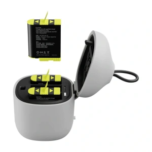 Telesin Încărcător Allin box cu 3 canale + 3 baterii pentru GoPro Hero 12 / 11 / 10 / 9 (galben)