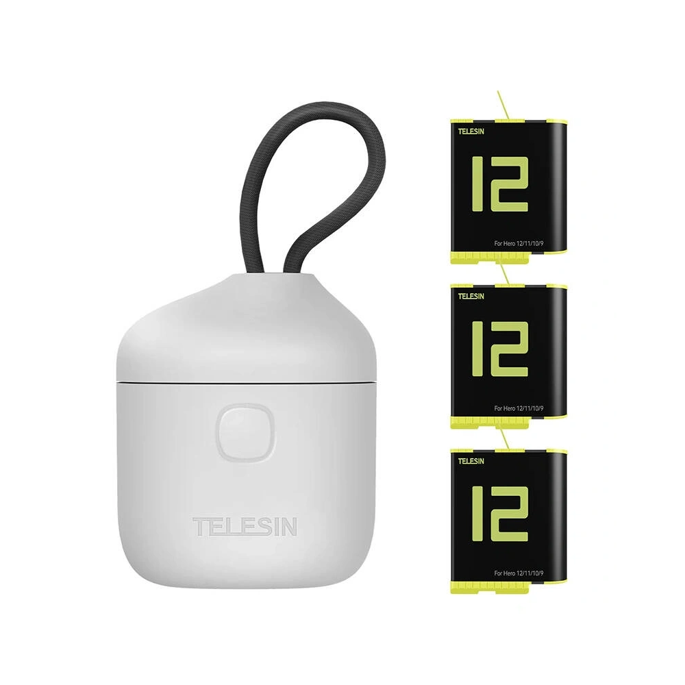 Wholesale Telesin Allin box 3-channel charger + 3 batteries for GoPro Hero 12 / 11 / 10 / 9 (yellow) - TLS169 - {ean13} - Hurt