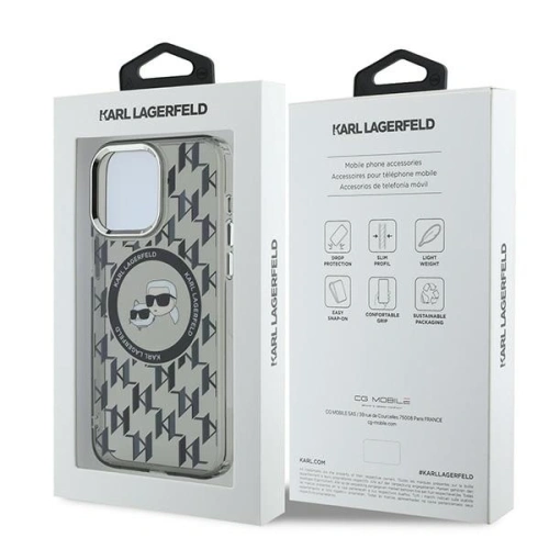Etui Karl Lagerfeld KLHMP15LHMCKMHK Apple iPhone 15 Pro IML Monogram Karl&Choupette Head MagSafe czarny/black