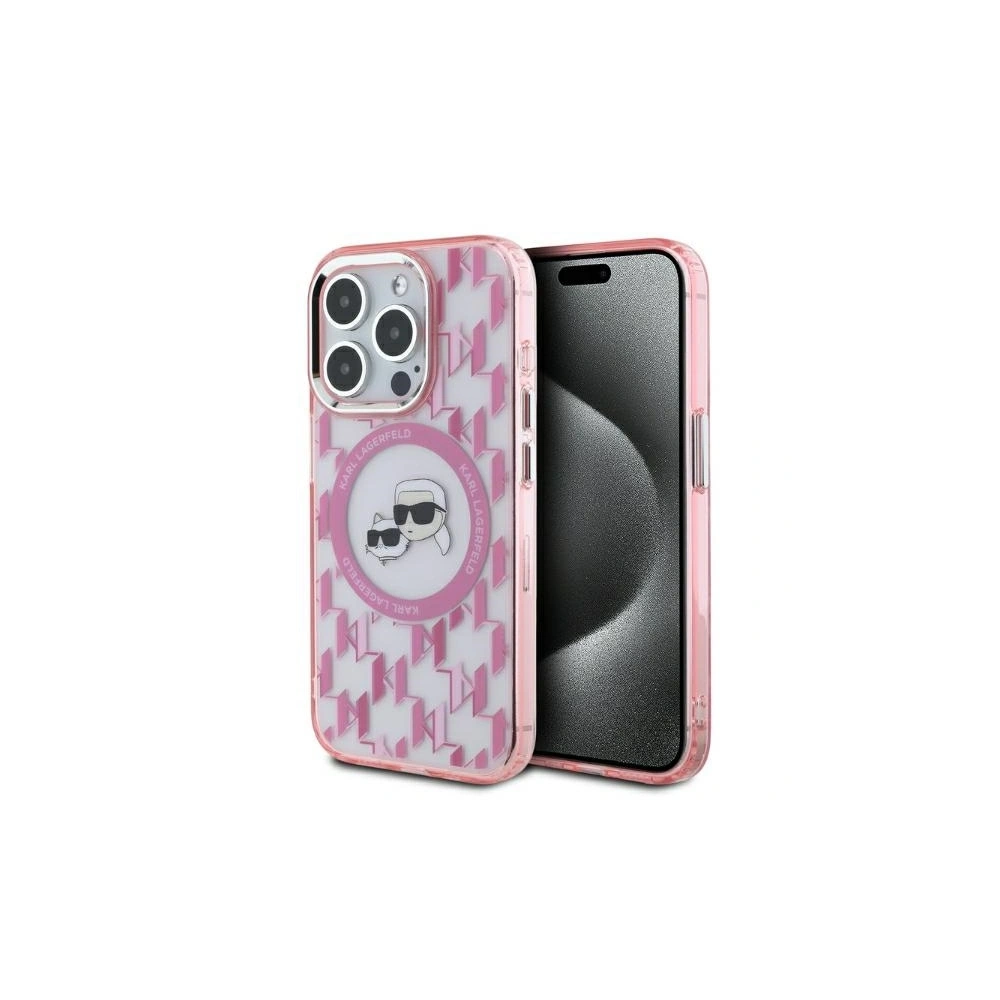 Hurtownia GSM - Karl Lagerfeld KLHMP15LHMCKMHP Apple iPhone 15 Pro IML Monogram Karl&Choupette Head MagSafe roz - KLD21683 - {ean13} - Hurt