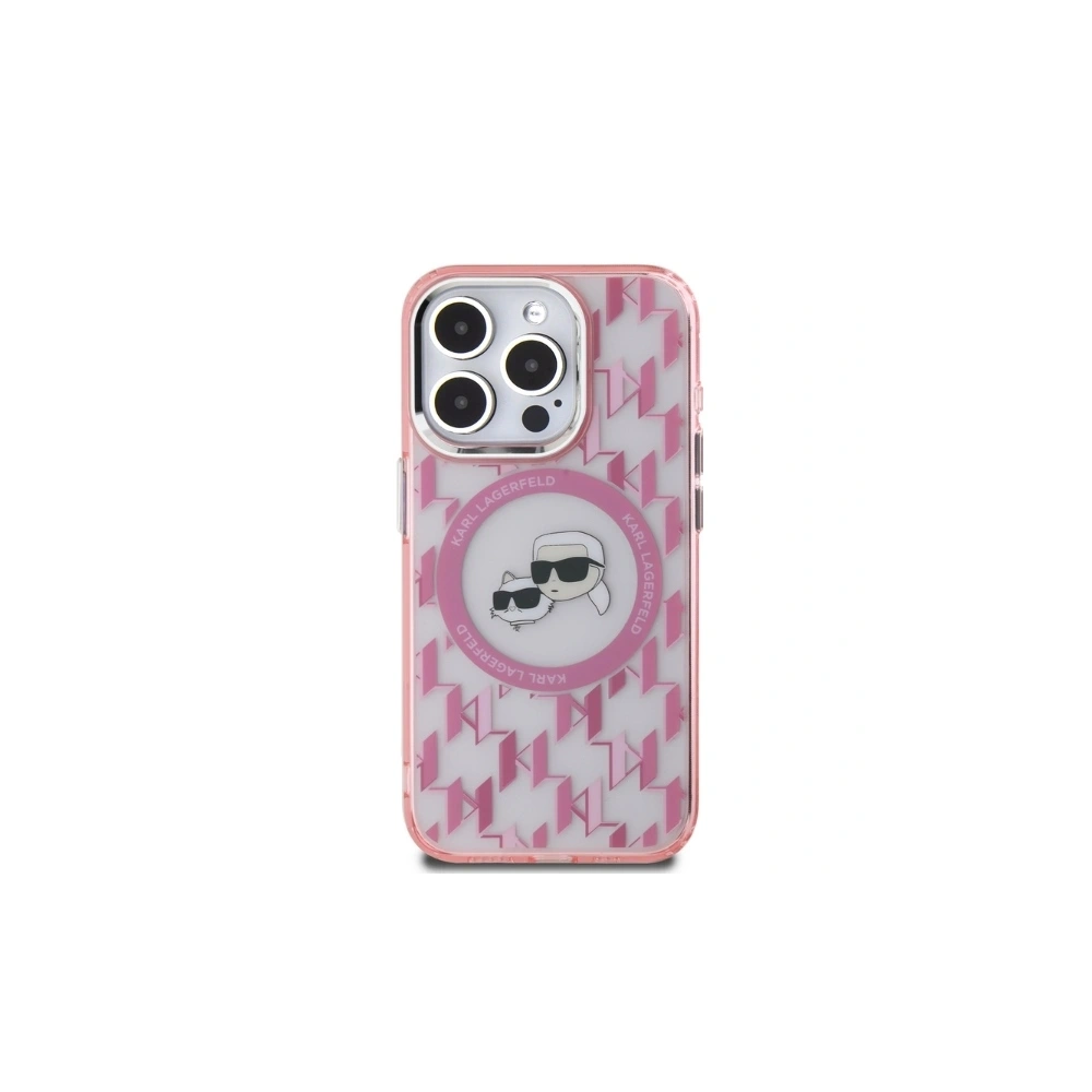 Hurtownia GSM - Karl Lagerfeld KLHMP15LHMCKMHP Apple iPhone 15 Pro IML Monogram Karl&Choupette Head MagSafe rózsaszín - KLD21683 - {ean13} - Hurt
