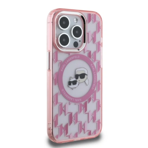 Etui Karl Lagerfeld KLHMP15LHMCKMHP Apple iPhone 15 Pro IML Monogram Karl&Choupette Head MagSafe różowy/pink