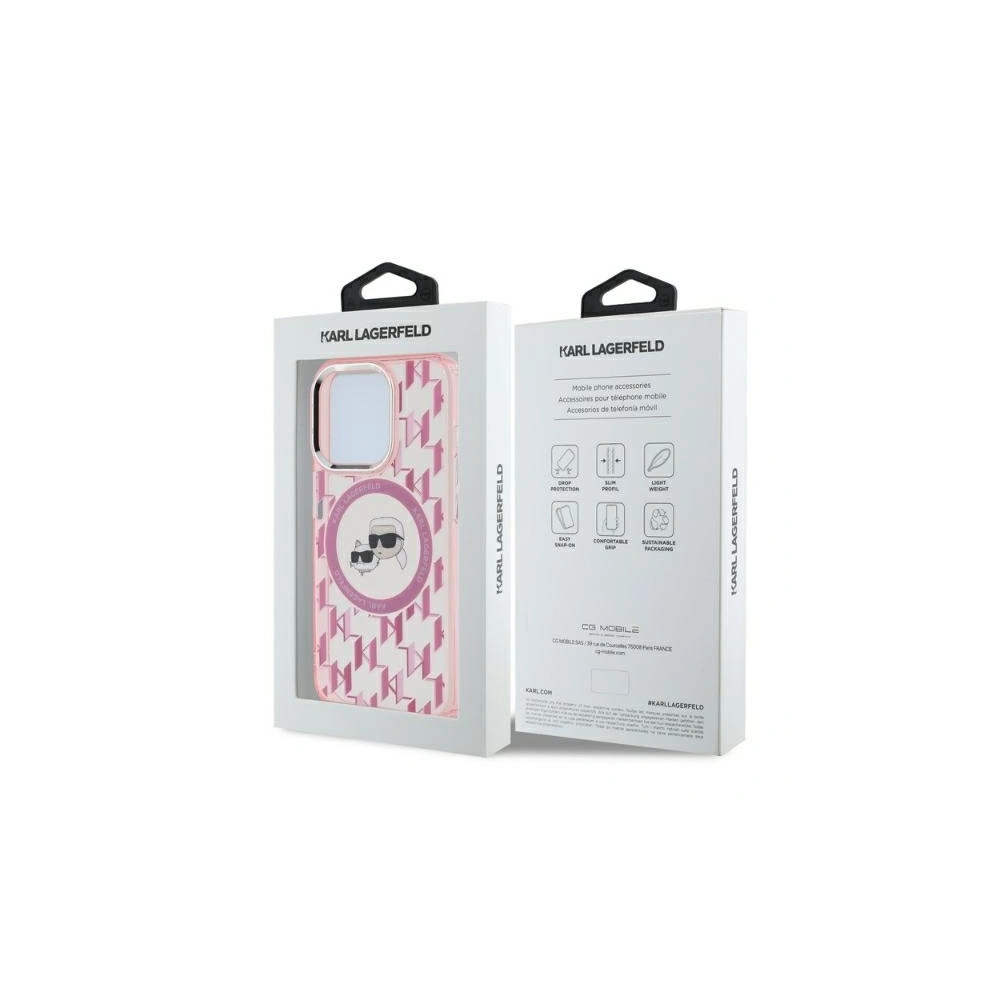 Hurtownia GSM - Karl Lagerfeld KLHMP15LHMCKMHP Apple iPhone 15 Pro IML Monogram Karl&Choupette Head MagSafe rózsaszín - KLD21683 - {ean13} - Hurt