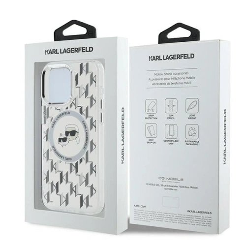Etui Karl Lagerfeld KLHMP15LHMCKMHT Apple iPhone 15 Pro IML Monogram Karl&Choupette Head MagSafe przezroczysty/transparent