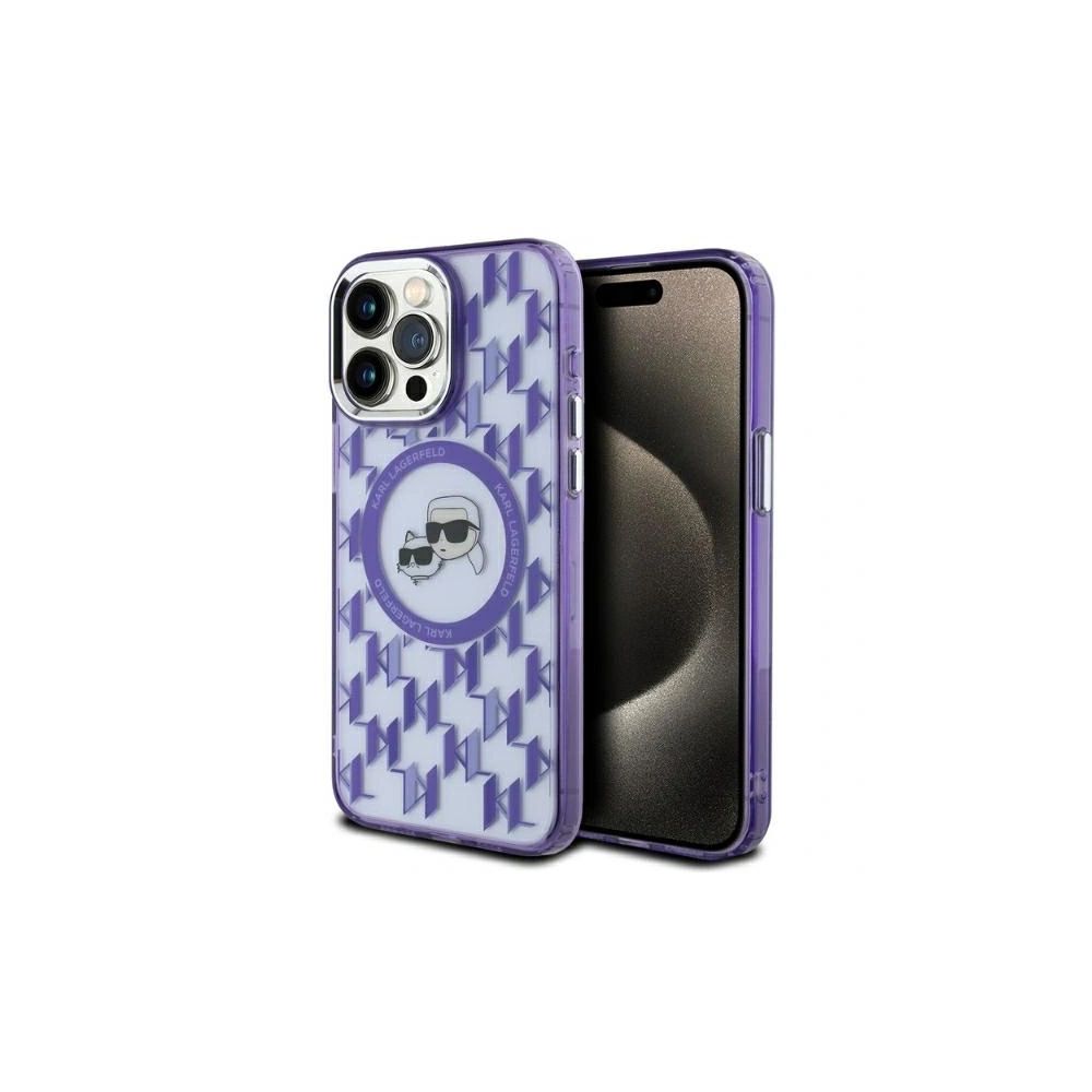 Wholesale Karl Lagerfeld KLHMP15LHMCKMHU Apple iPhone 15 Pro IML Monogram Karl&Choupette Head MagSafe purple - KLD21685 - {ean13} - Hurt