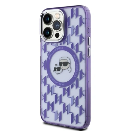 Etui Karl Lagerfeld KLHMP15LHMCKMHU Apple iPhone 15 Pro IML Monogram Karl&Choupette Head MagSafe fioletowy/purple