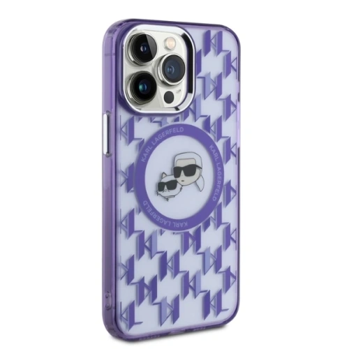 Etui Karl Lagerfeld KLHMP15LHMCKMHU Apple iPhone 15 Pro IML Monogram Karl&Choupette Head MagSafe fioletowy/purple