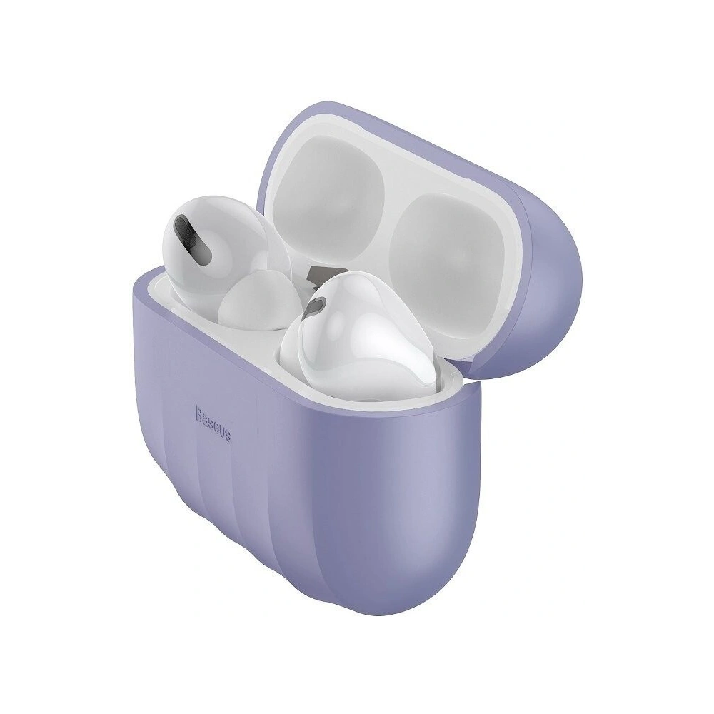 Wholesale Baseus Shell pattern Silica Gel Case For Pods Pro Purple - BSU1035PRP - {ean13} - Hurt