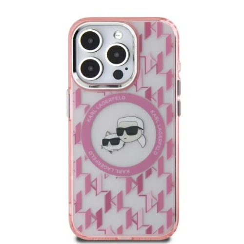 Etui Karl Lagerfeld KLHMP15MHMCKMHP Apple iPhone 15 Plus IML Monogram Karl&Choupette Head MagSafe różowy/pink