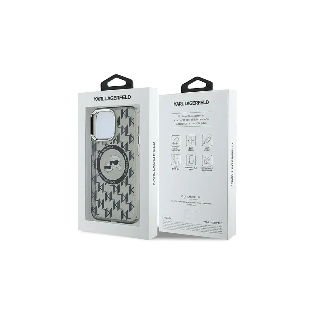 Hurtownia GSM - Karl Lagerfeld KLHMP15XHMCKMHK Apple iPhone 15 Pro Max IML Monogram Karl&Choupette Head MagSafe negru - KLD21697 - {ean13} - Hurt