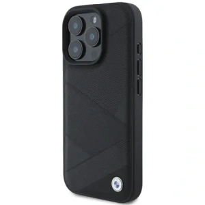 Hurtownia GSM - BMW BMHCP16L23RCGPK Apple iPhone 16 Pro tvrdý obal Sign Leather Crossing Lines Pattern černý - BMW687 - {ean13} - Hurt