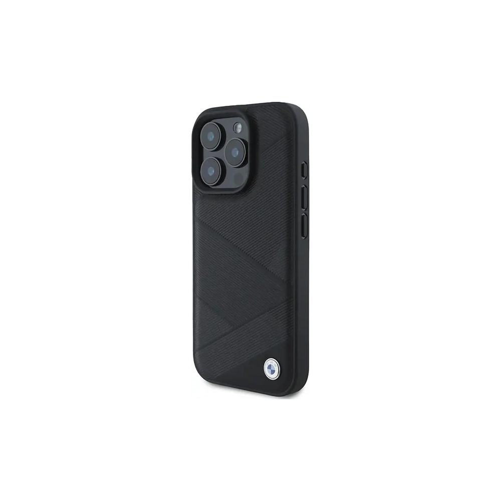 Hurtownia GSM - BMW BMHCP16L23RCGPK Apple iPhone 16 Pro Hartschale Sign Leder Kreuzlinienmuster schwarz - BMW687 - {ean13} - Hurt