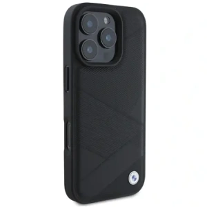 Hurtownia GSM - BMW BMHCP16L23RCGPK Apple iPhone 16 Pro Hartschale Sign Leder Kreuzlinienmuster schwarz - BMW687 - {ean13} - Hurt