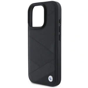 Hurtownia GSM - Etui BMW BMHCP16L23RCGPK Apple iPhone 16 Pro hardcase Sign Leather Crossing Lines Pattern czarny/black - BMW687 - {ean13} - Hurt