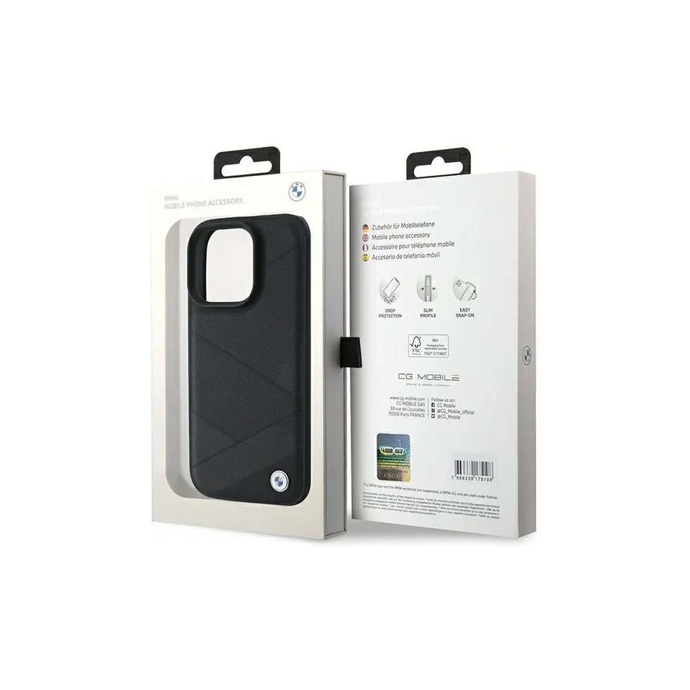 Hurtownia GSM - Etui BMW BMHCP16L23RCGPK Apple iPhone 16 Pro hardcase Sign Leather Crossing Lines Pattern czarny/black - BMW687 - {ean13} - Hurt