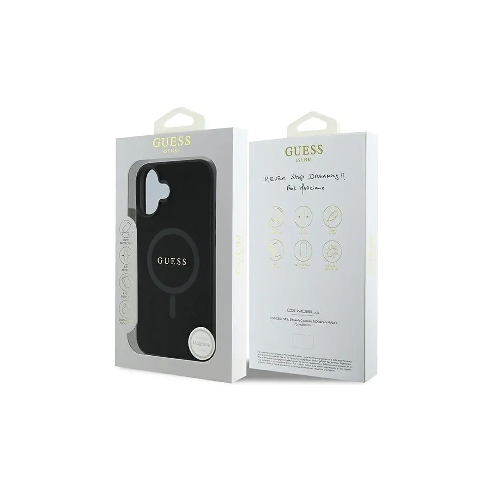 Hurtownia GSM - Guess GUHMP16MPSAHMCK Apple iPhone 16 Plus husă rigidă Saffiano Classic Logo MagSafe neagră - GUE3626 - {ean13} - Hurt
