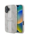 Guess GUHMP16SP4RPSP Apple iPhone 16 kemény tok 4G Nyomtatott Csíkok MagSafe rózsaszín