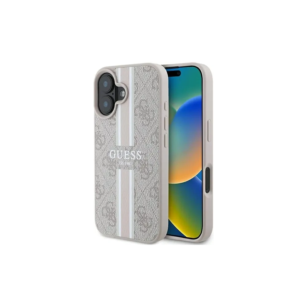 Hurtownia GSM - Guess GUHMP16SP4RPSP Apple iPhone 16 kemény tok 4G Nyomtatott Csíkok MagSafe rózsaszín - GUE3627 - {ean13} - Hurt