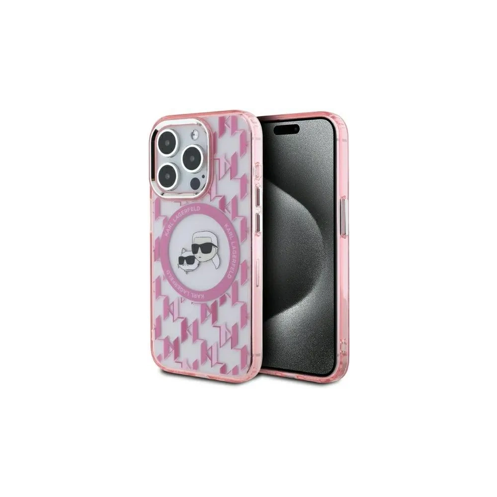 Hurtownia GSM - Karl Lagerfeld KLHMP15XHMCKMHP Apple iPhone 15 Pro Max IML Monogram Karl&Choupette Kopf MagSafe pink - KLD21706 - {ean13} - Hurt