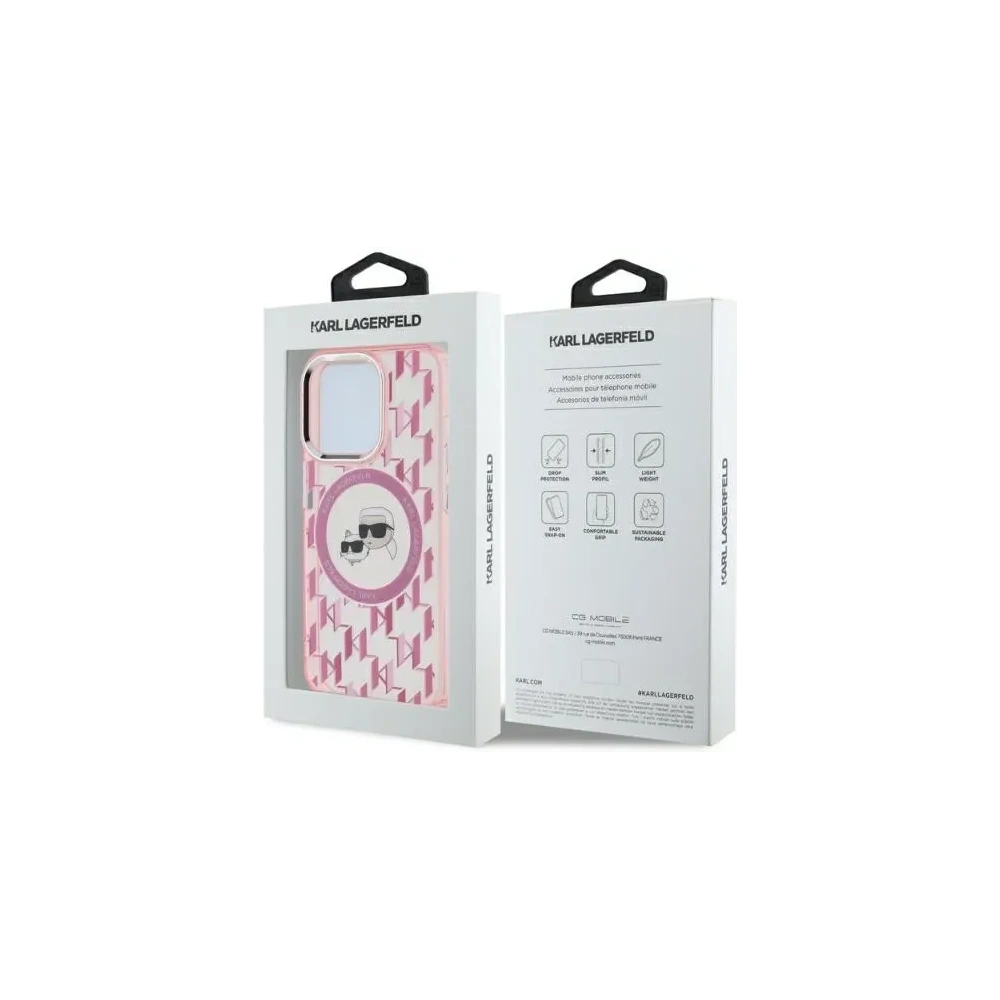 Hurtownia GSM - Karl Lagerfeld KLHMP15XHMCKMHP Apple iPhone 15 Pro Max IML Monogram Karl&Choupette Kopf MagSafe pink - KLD21706 - {ean13} - Hurt